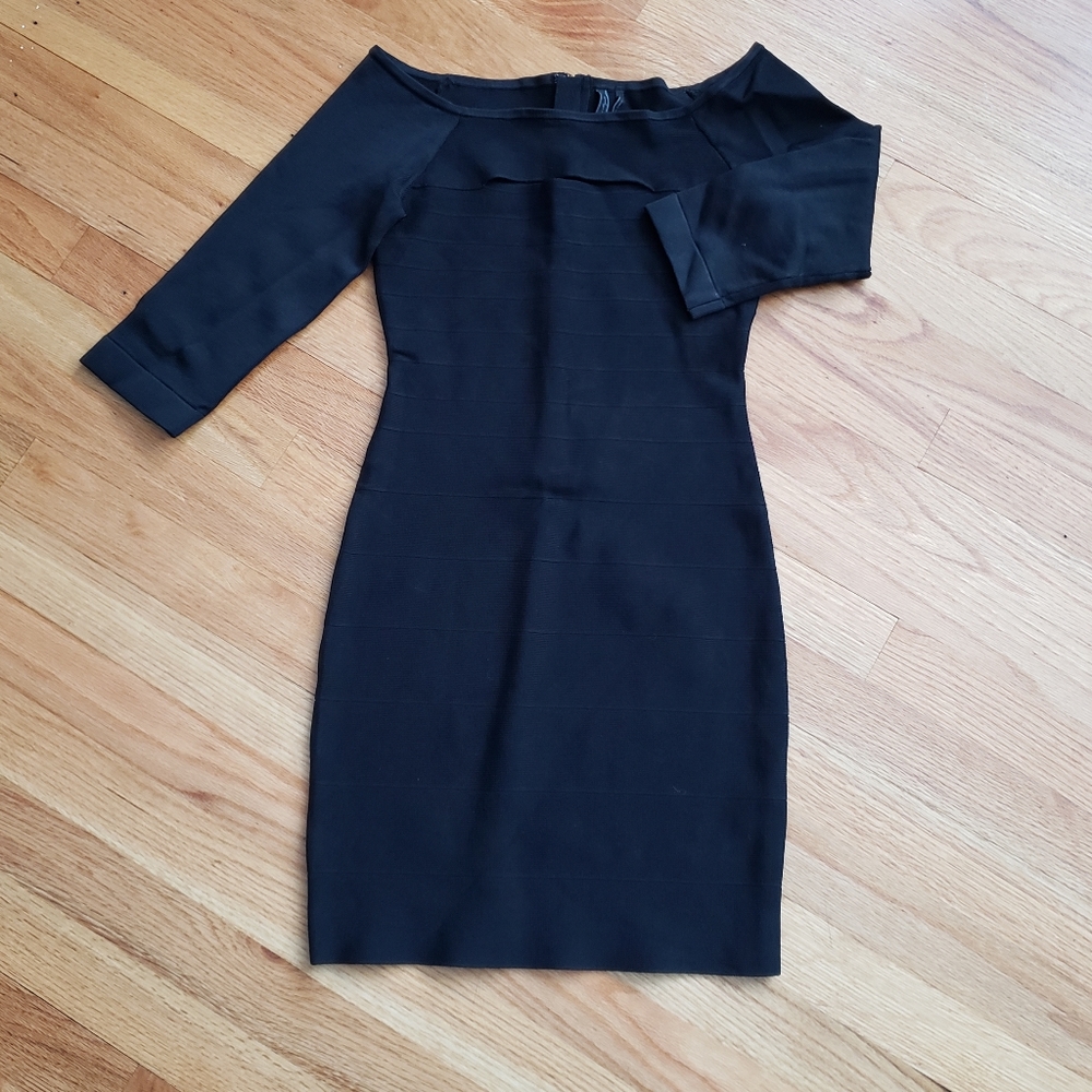 Black Guess Bodycon Mini Dress off shoulder Small